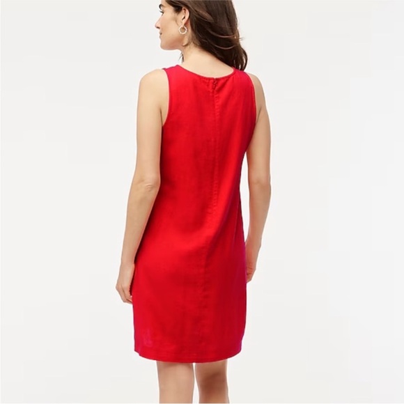 J Crew red sleeveless linen blend mini dress size 0 new - Picture 9 of 9